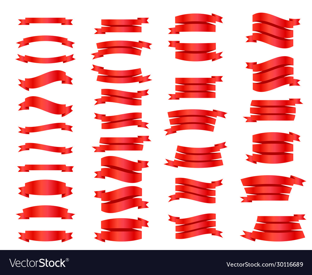 Ribbons banners isolated on white background