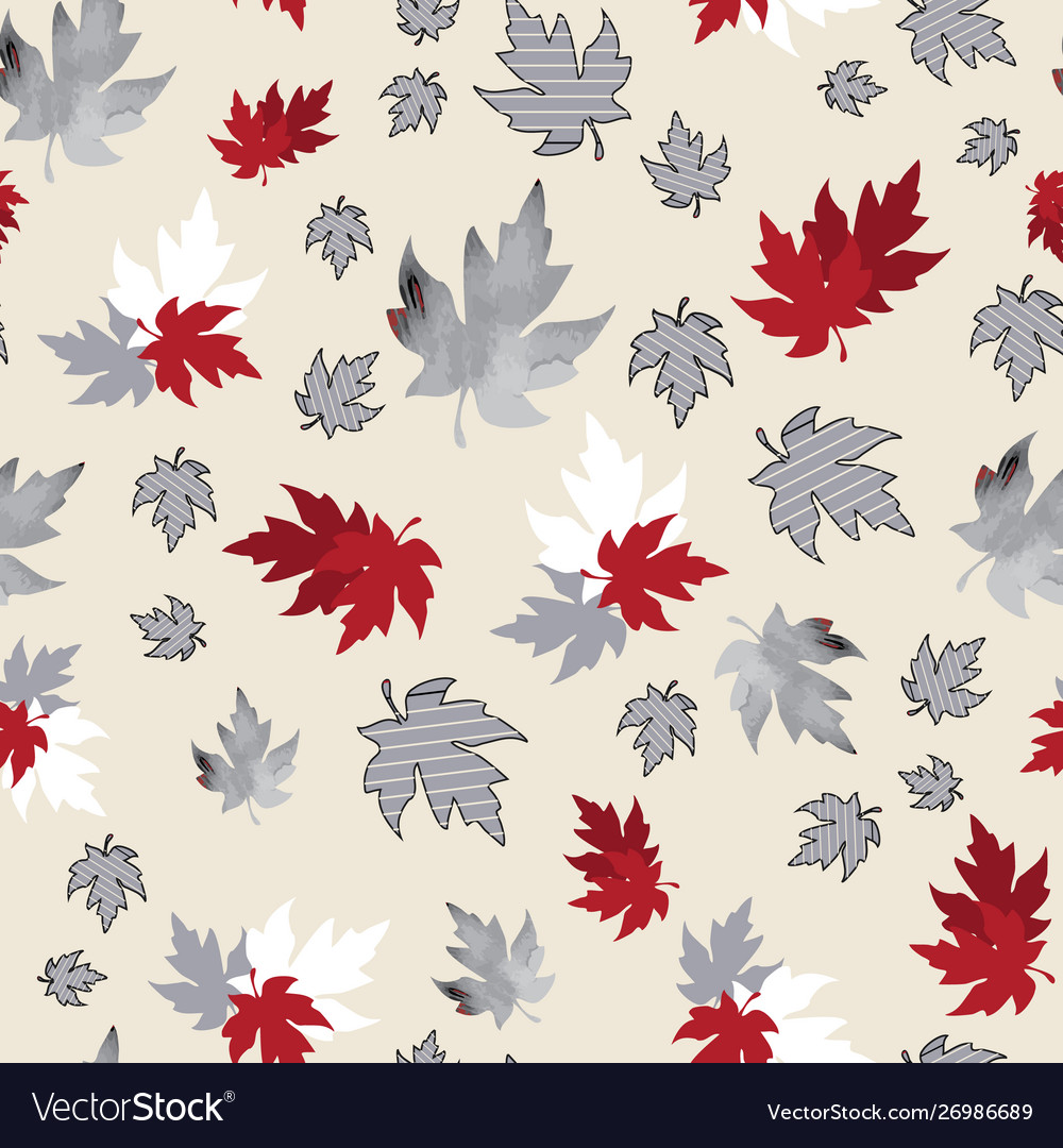 Seamless pattern with patterned leaves complex vector image Seamless pattern with patterned leaves complex