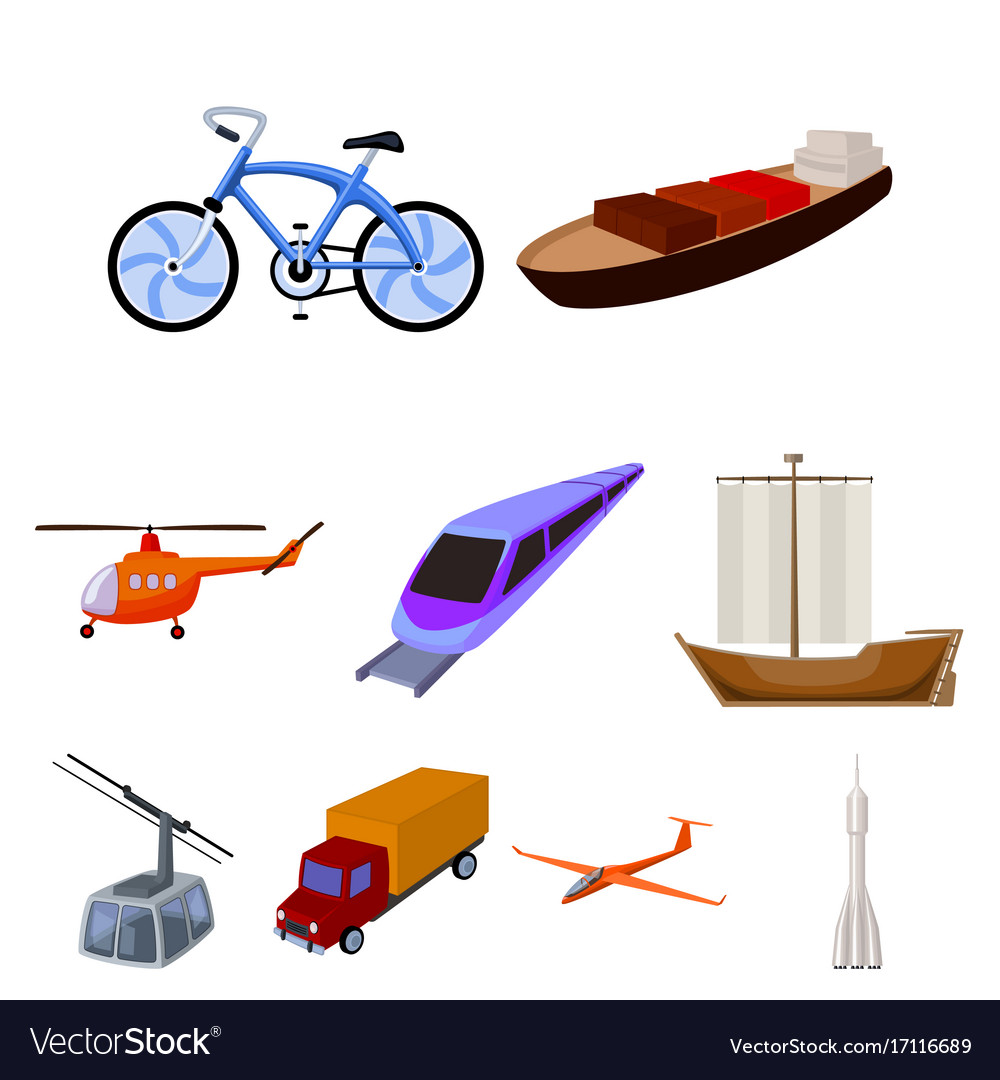 Set of pictures about types of transport Vector Image