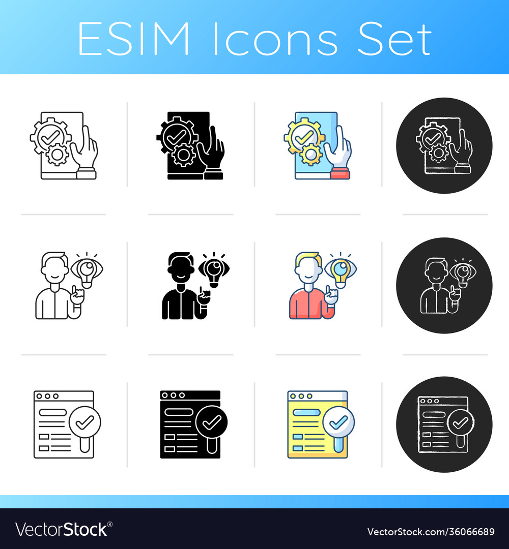 User experience analysis icons set vector image User experience analysis icons set