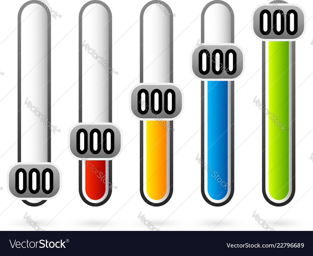 Vertical color coded sliders adjusters ui