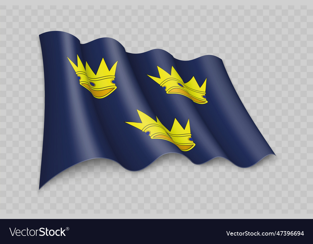 3d Realistic Waving Flag Of Munster Is A Region Vector Image