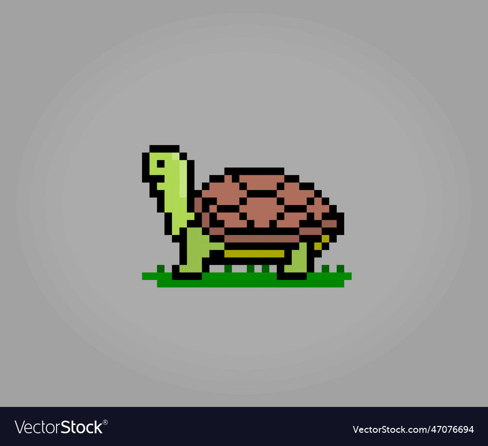 8 bit pixel turtle in icon style
