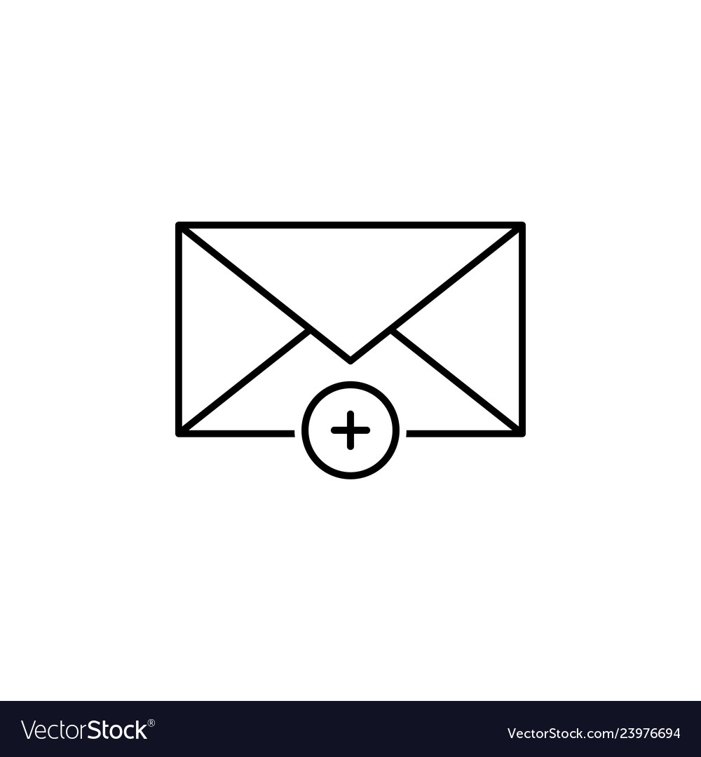 Add email envelope outline icon signs and symbols