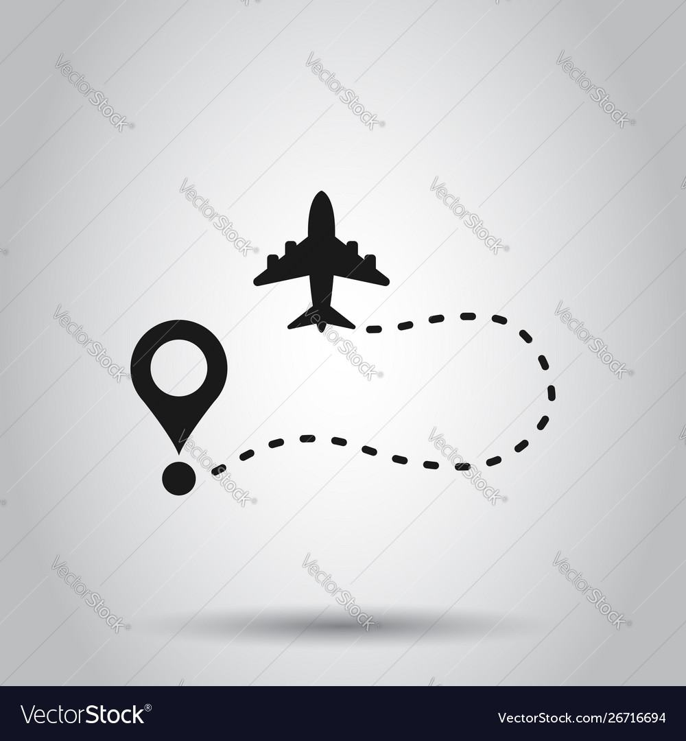 Airplane flight route icon in transparent style Vector Image