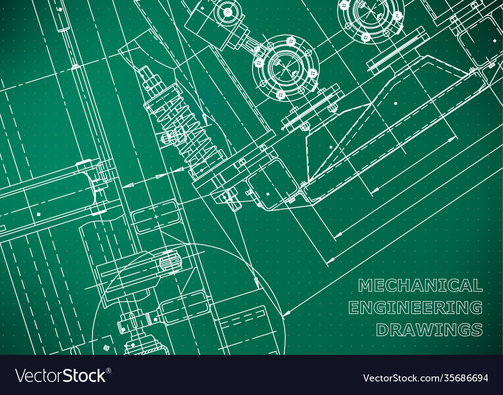 Blueprint engineering drawings mechanical Vector Image