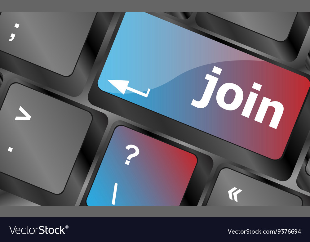 Computer keyboard key join business concept