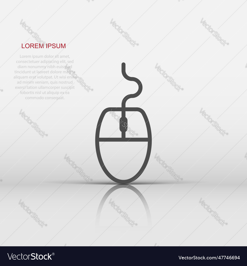 Computer mouse icon in flat style cursor on white