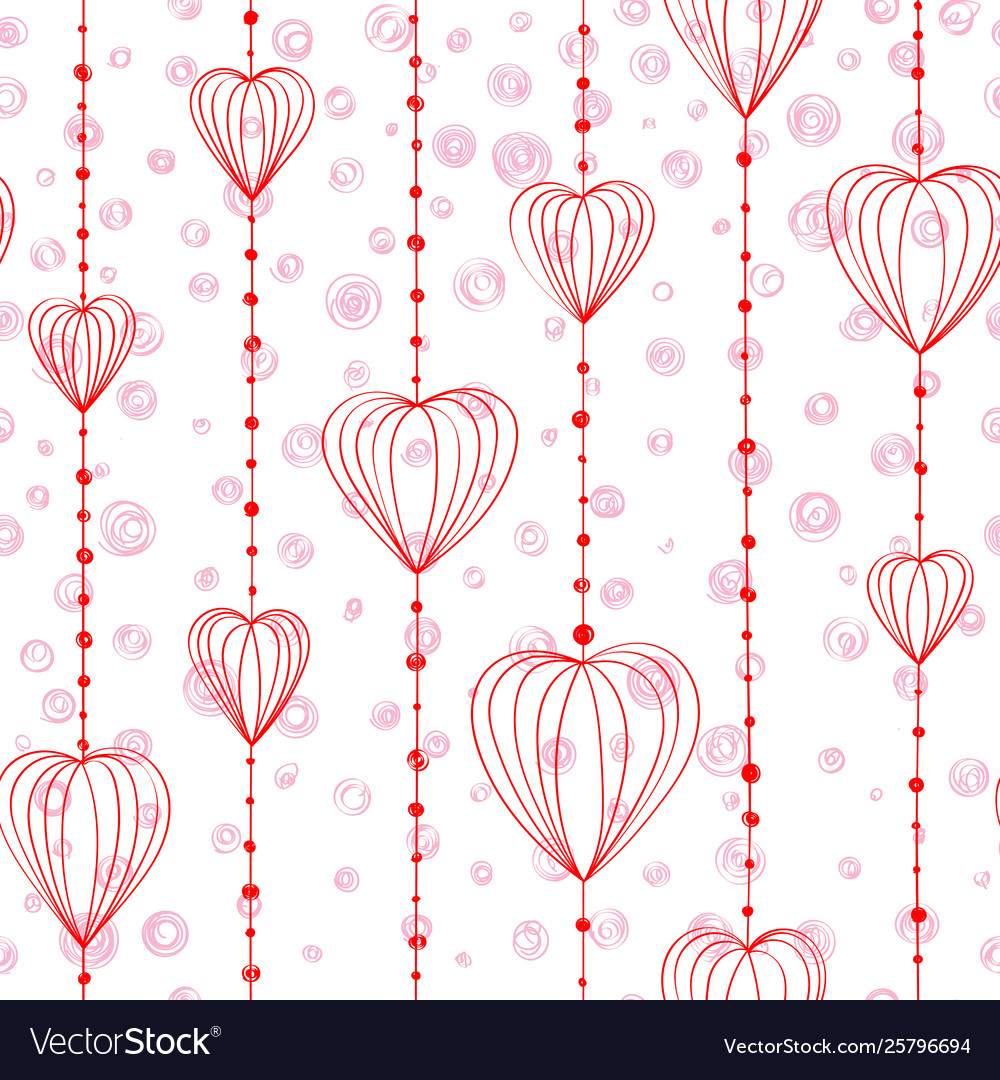 Hand drawing pattern with threads and heart bead