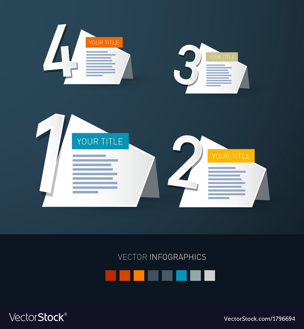 Progress steps for tutorial infographics