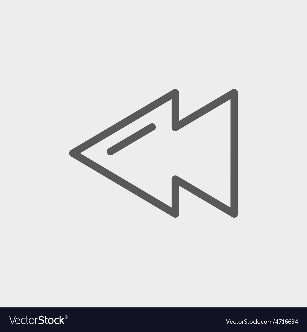 Rewind button thin line icon