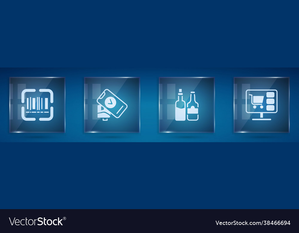 Set scanner scanning bar code pos terminal vector image Set scanner scanning bar code pos terminal