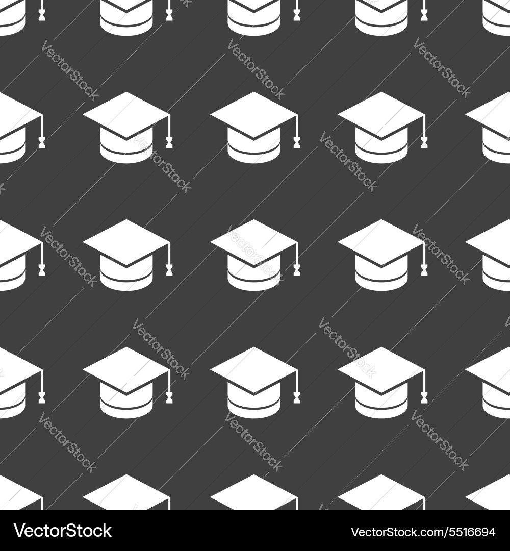 Straight black academic hat pattern Royalty Free Vector