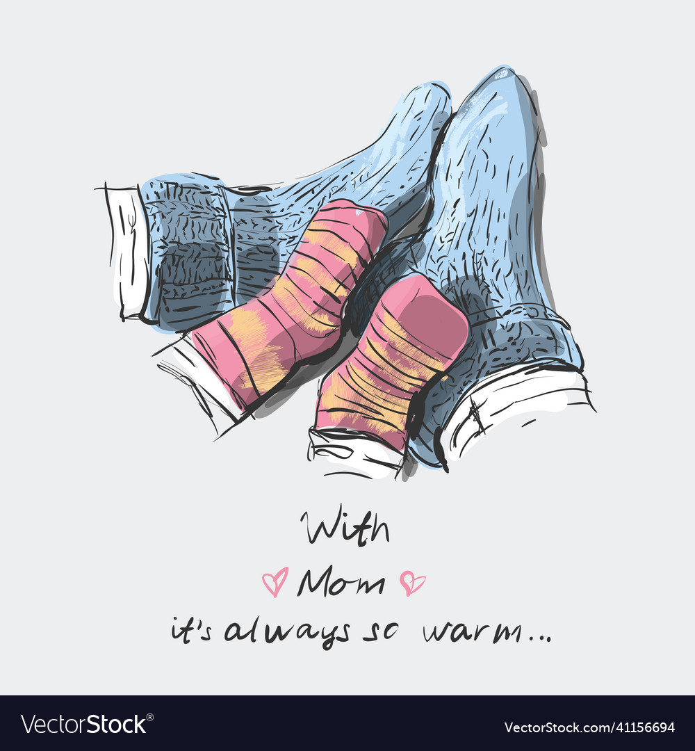 Stripy socks - mom and child