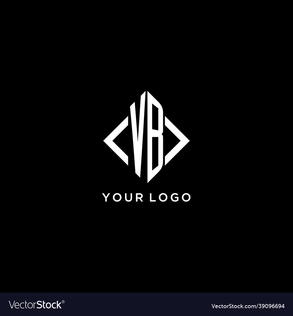 Vb initial monogram with rhombus shape logo design