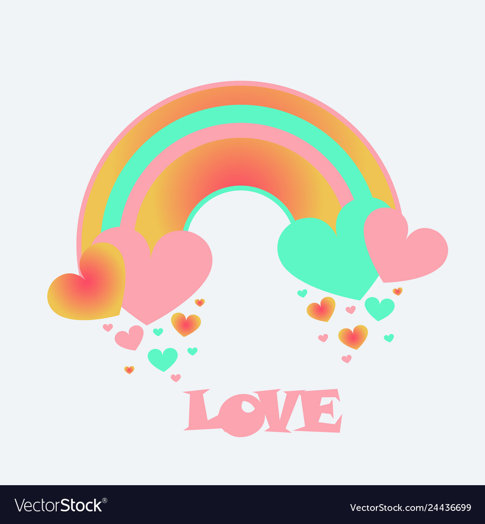 Abstract spring background raining hearts cloud vector image Abstract spring background raining hearts cloud