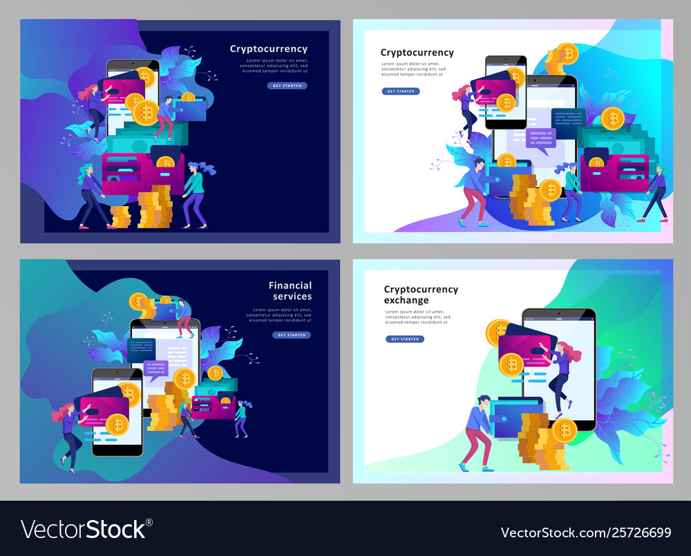 Cryptocurrency and blockchain composition vector image Cryptocurrency and blockchain composition