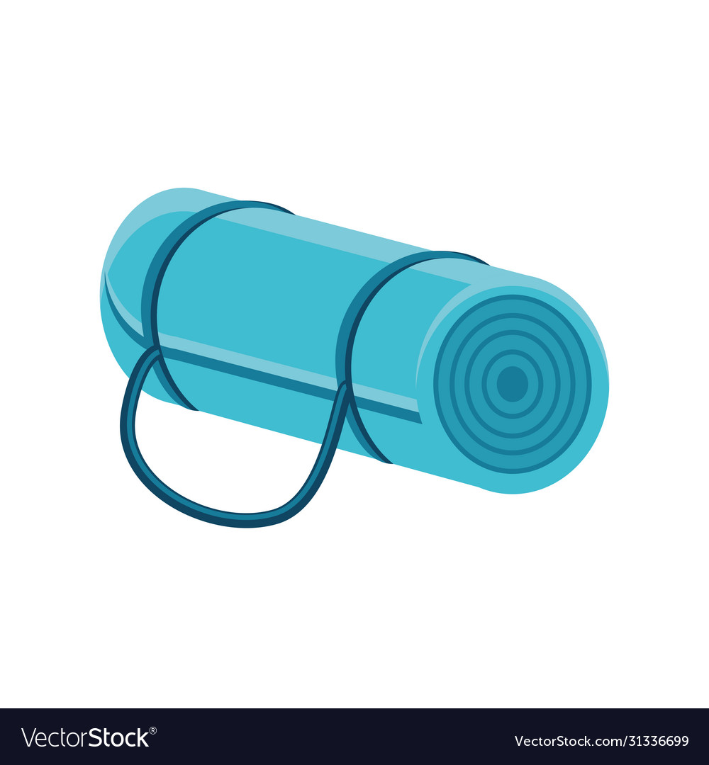 Exercise mat on white background