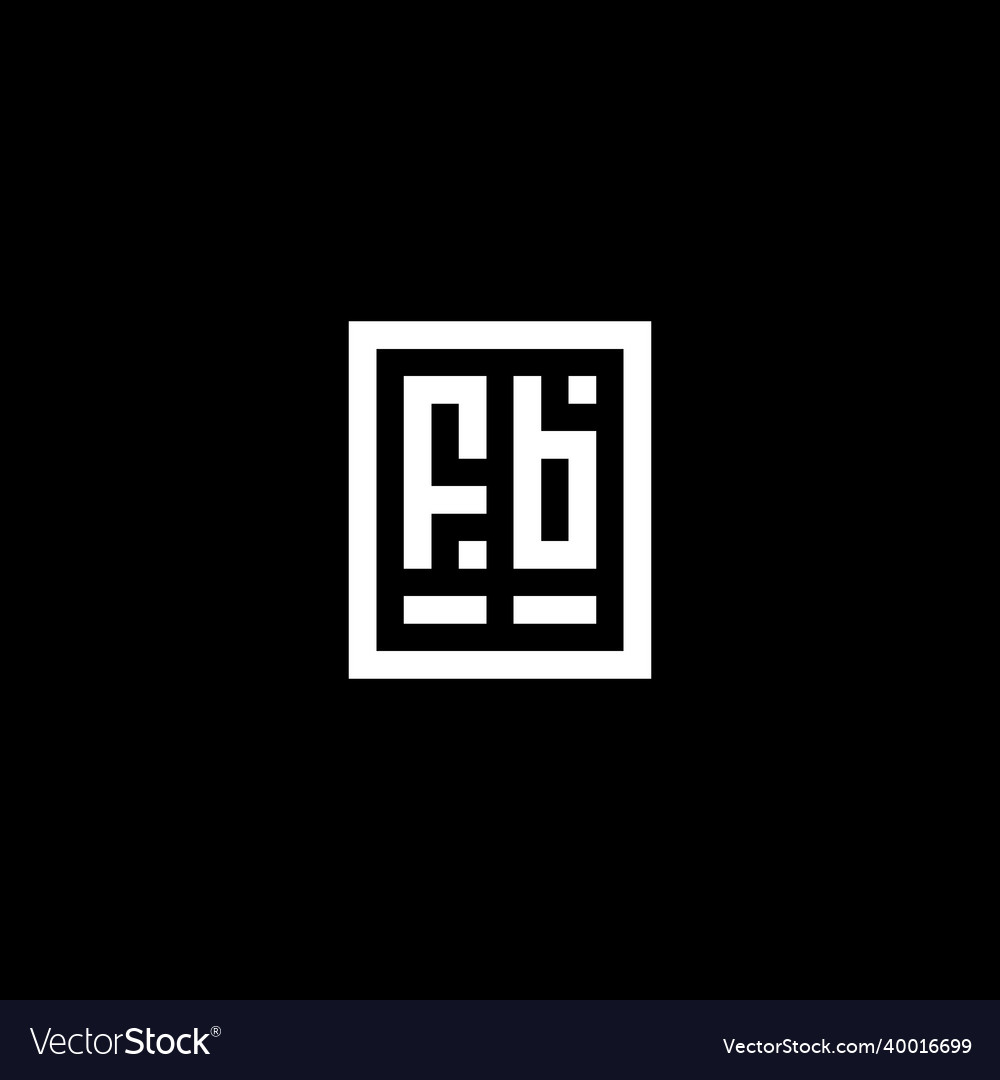 Fb initial logo with square rectangular shape Vector Image Fb initial logo with square rectangular shape