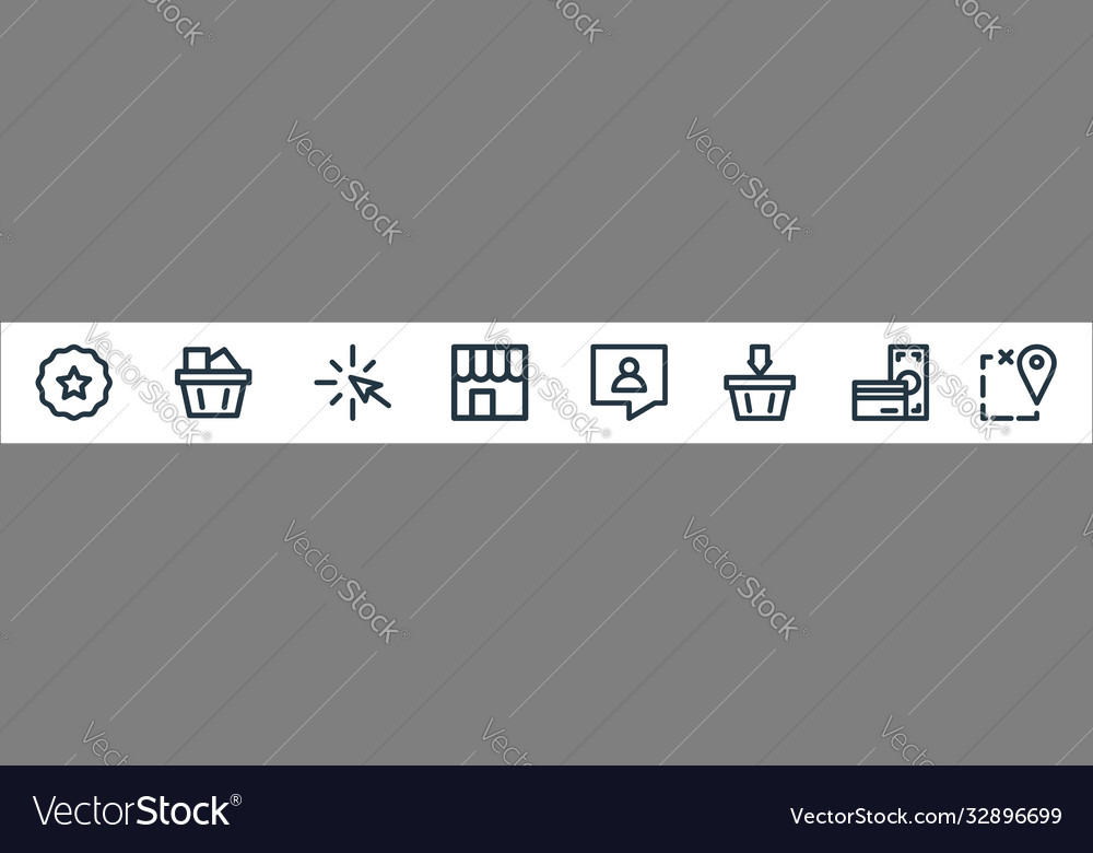 Flat ecommerce line icons linear set quality Vector Image Flat ecommerce line icons linear set quality
