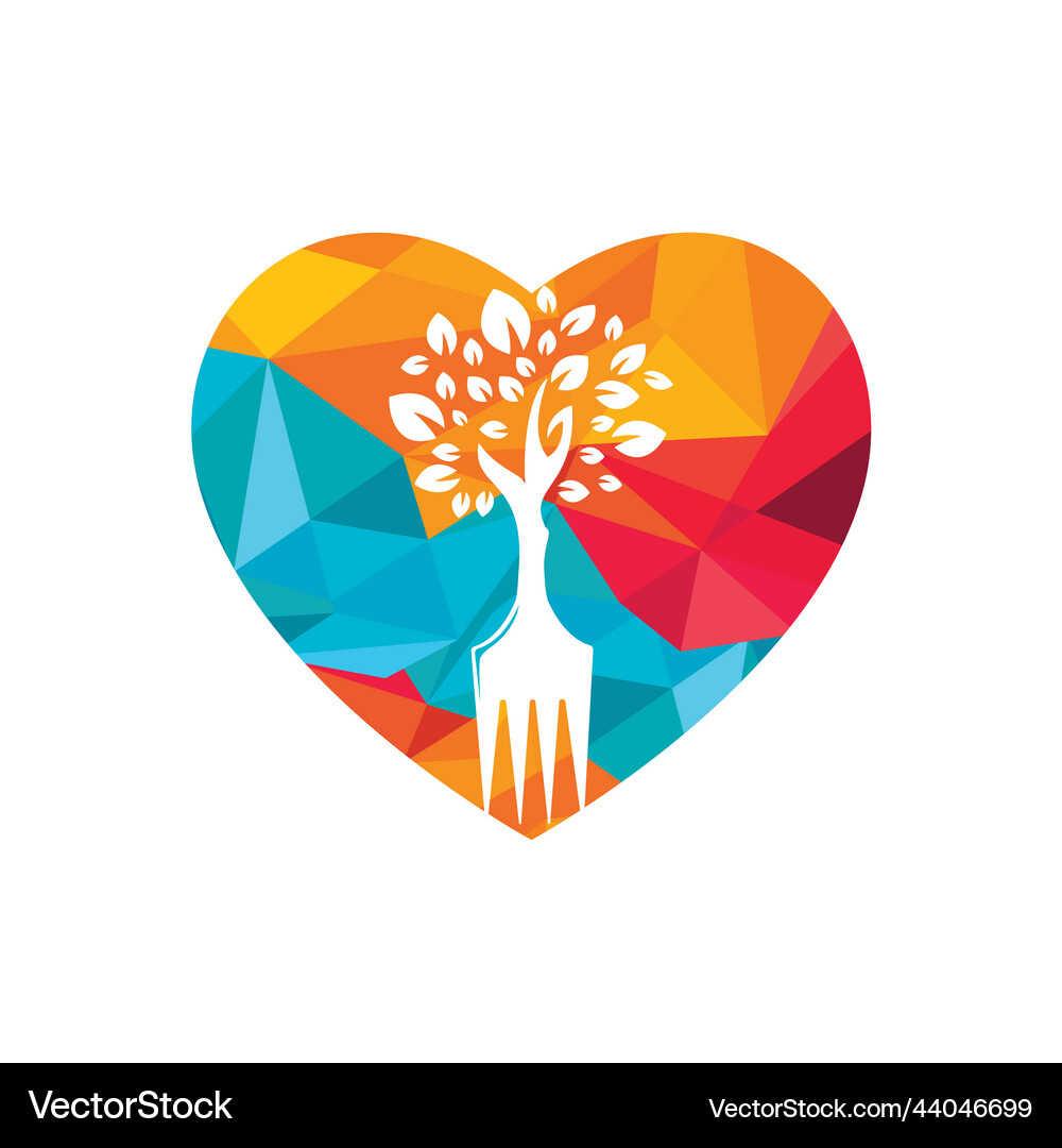 Fork tree logo design Royalty Free Vector Image