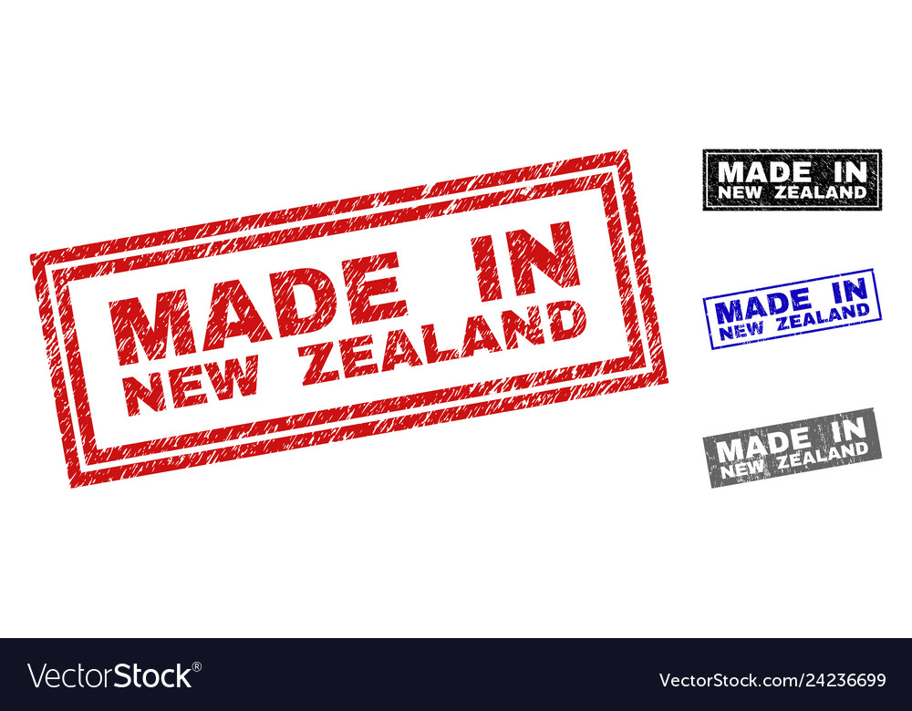 Grunge made in new zealand textured rectangle