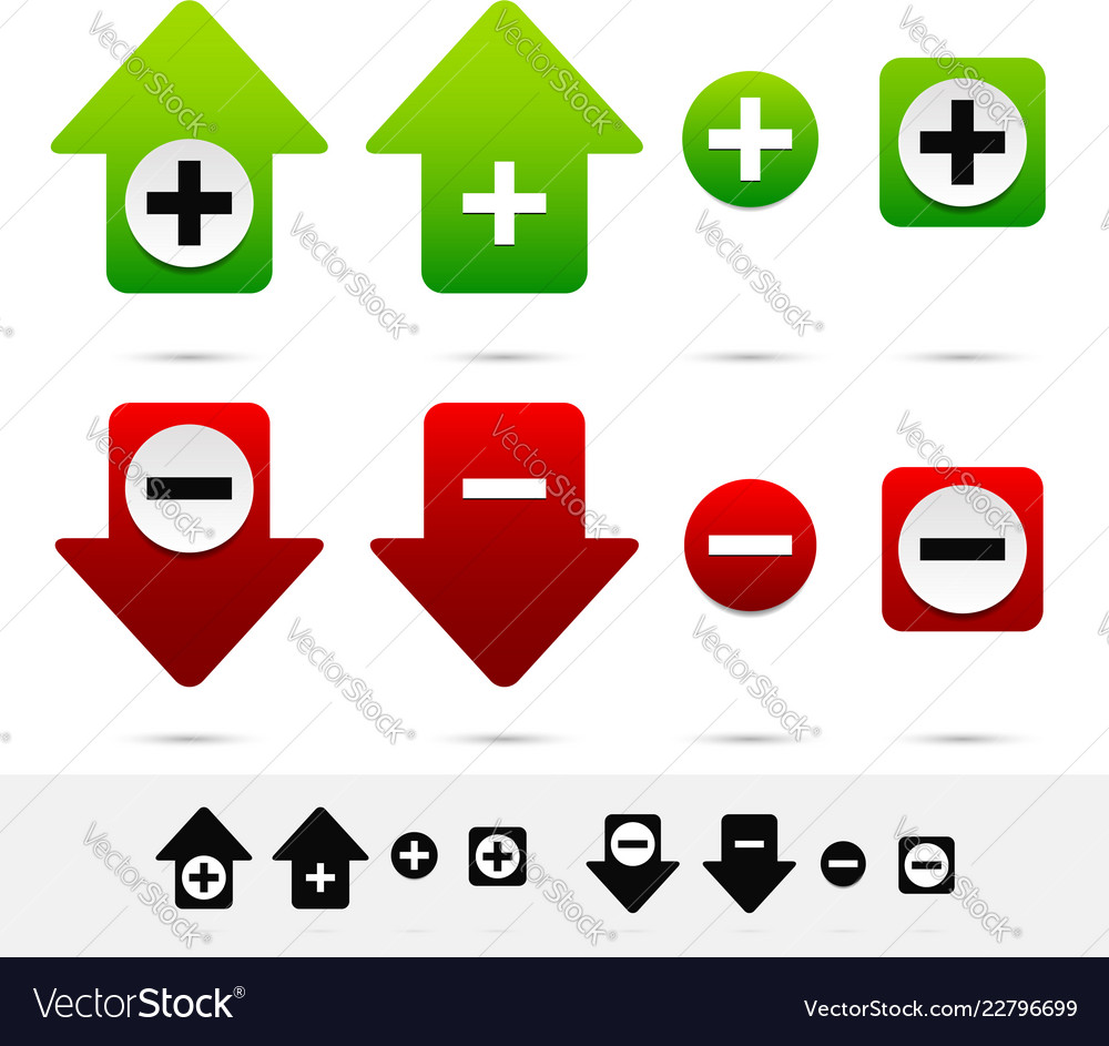 Increase decrease add remove concept Royalty Free Vector