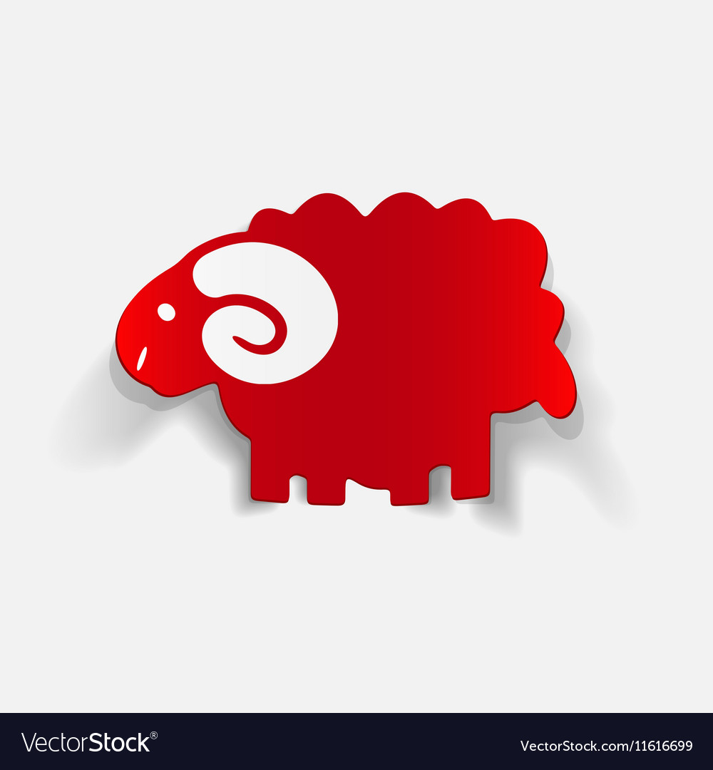 Realistic design element sheep