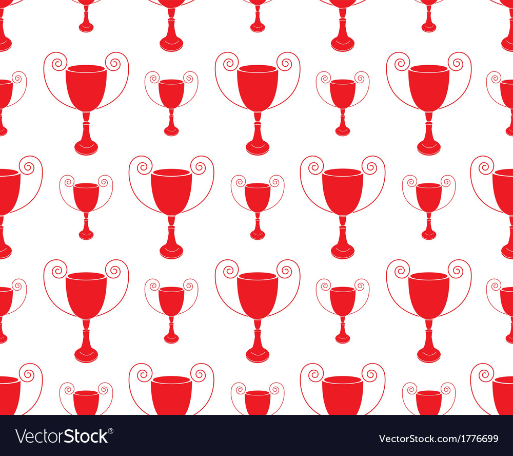 Red seamless pattern with trophy