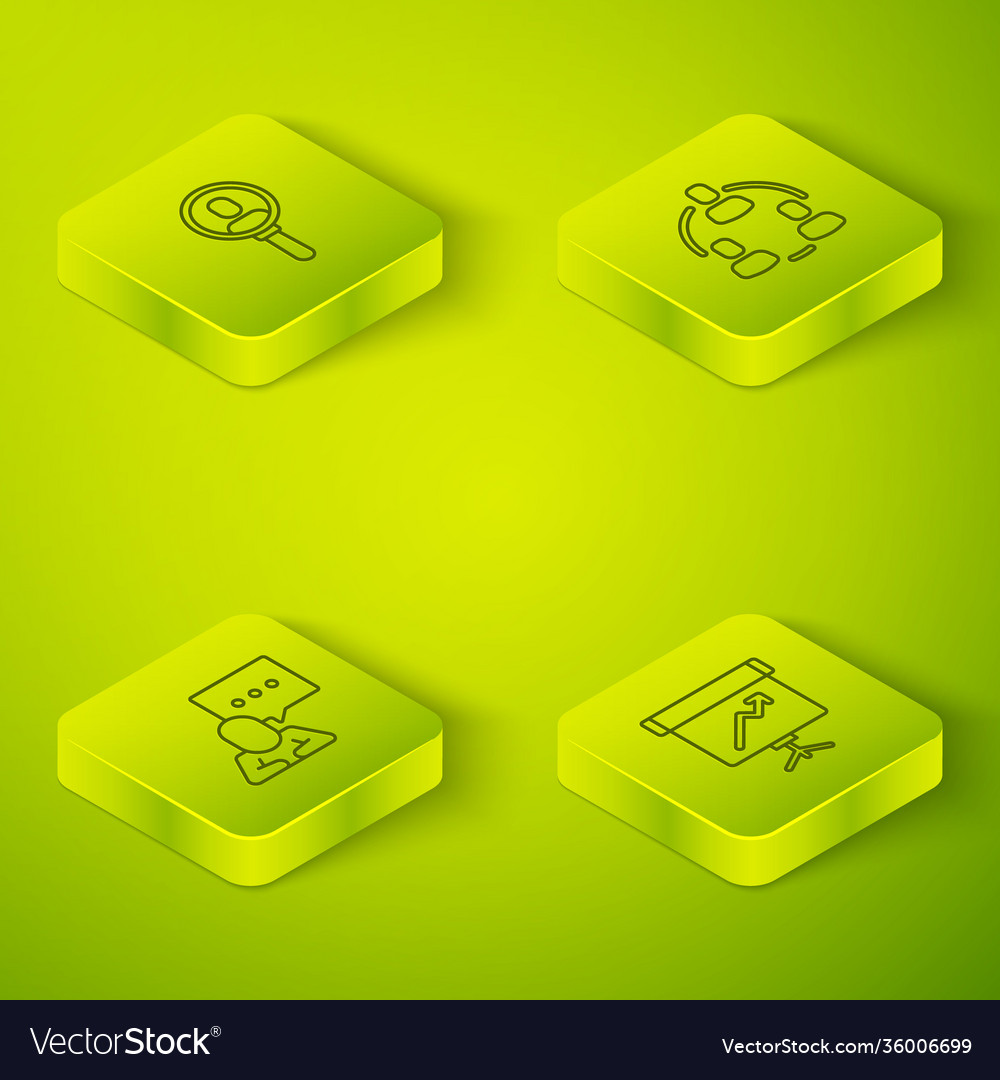 Set isometric project team base speech bubble vector image Set isometric project team base speech bubble