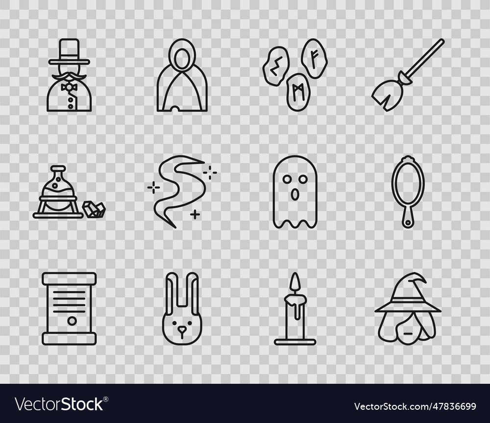 Set line decree paper parchment scroll witch vector image Set line decree paper parchment scroll witch
