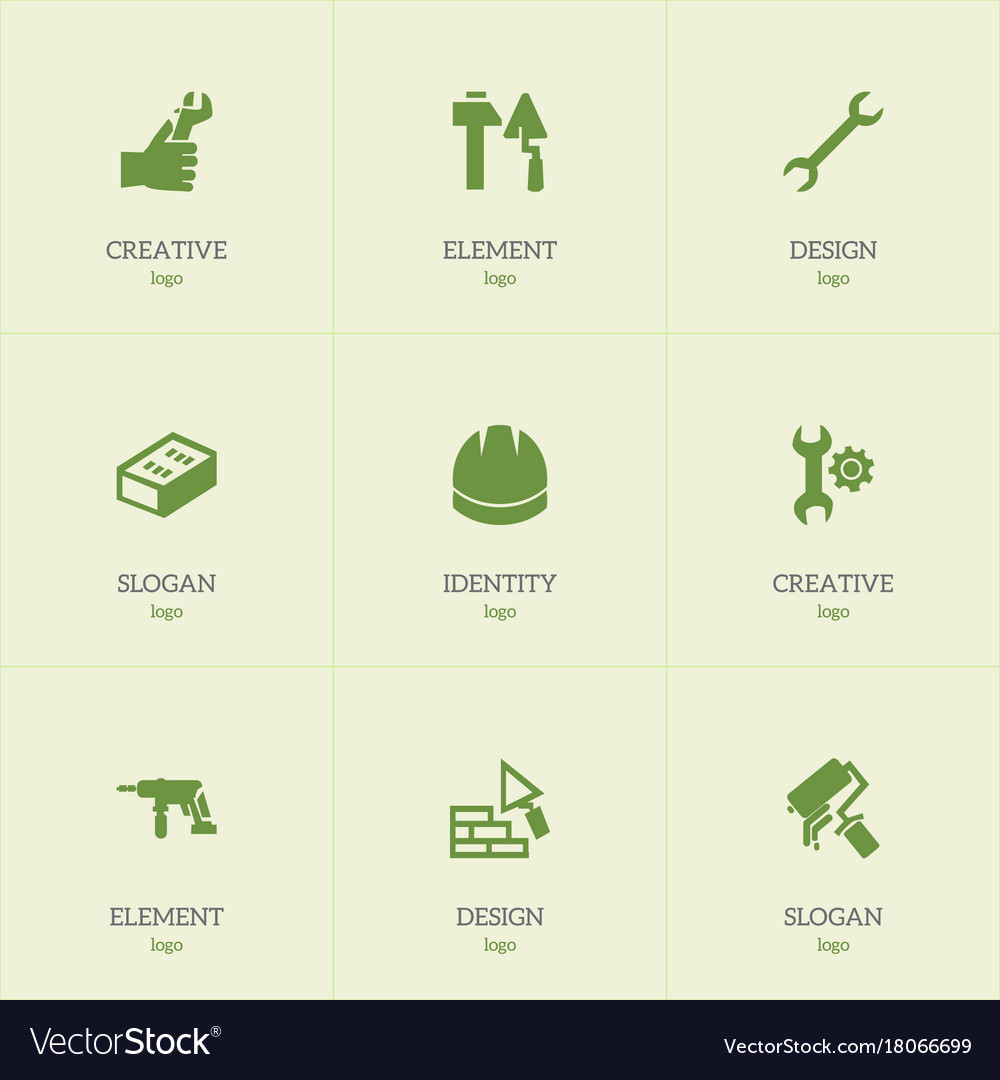 Set of 9 editable structure icons includes