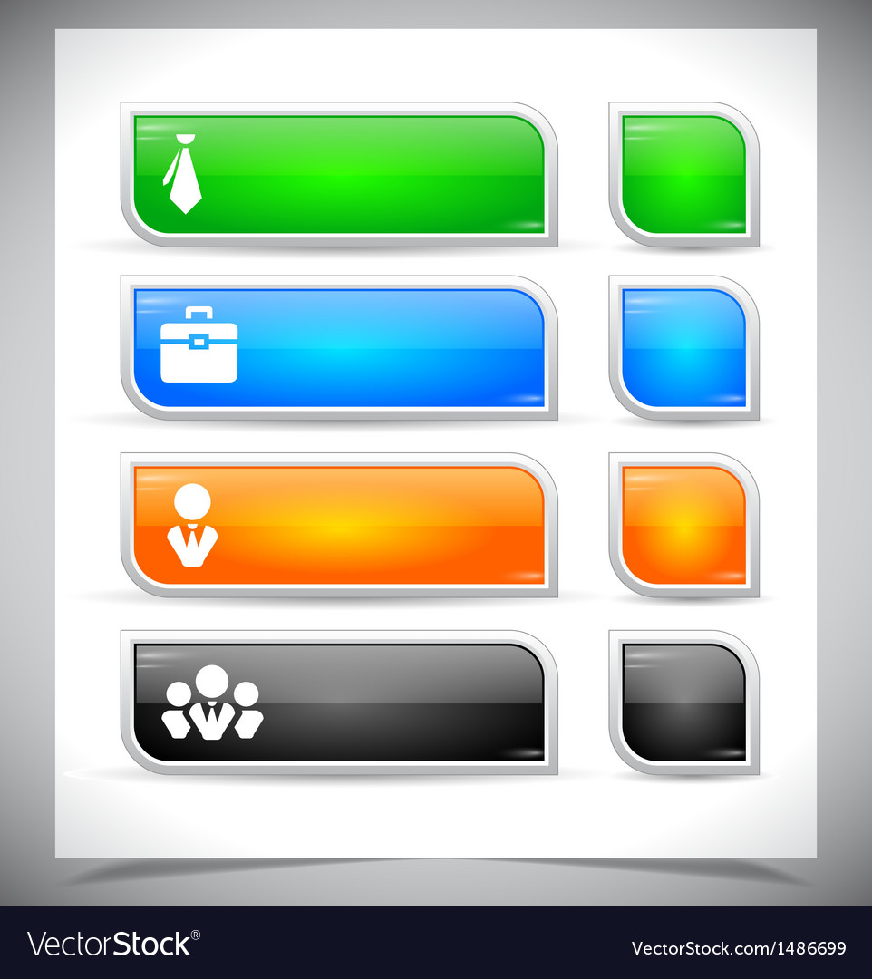 Set of color plastic buttons for web