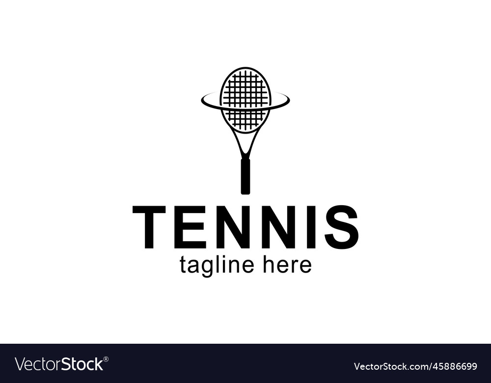 Tennis racket and ball logo design