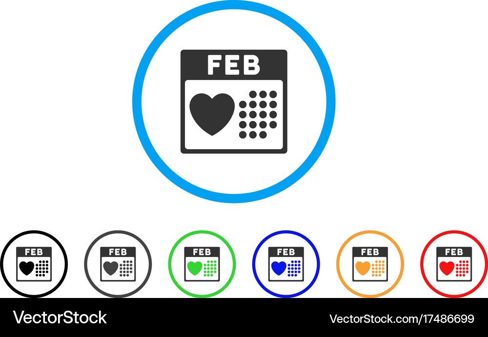 Valentine february day rounded icon Royalty Free Vector