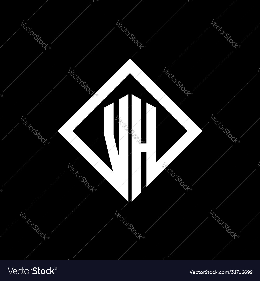 Vh logo monogram with square rotate style design