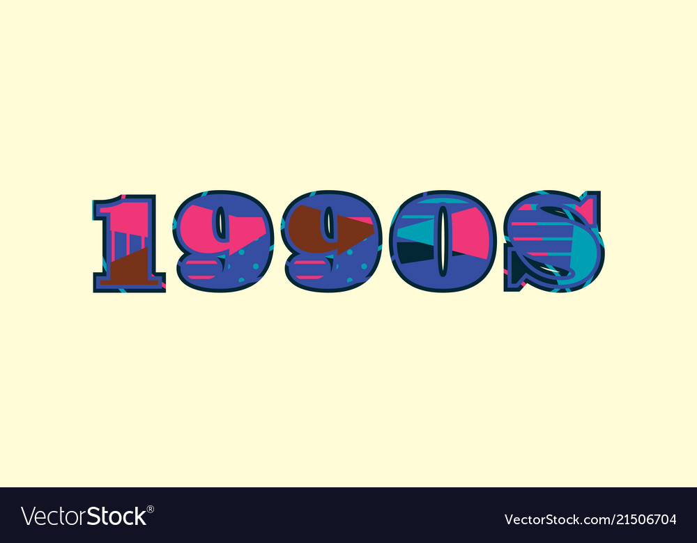 1990s concept word art Royalty Free Vector Image