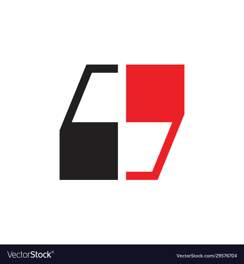 Abstract linked geometric square object logo