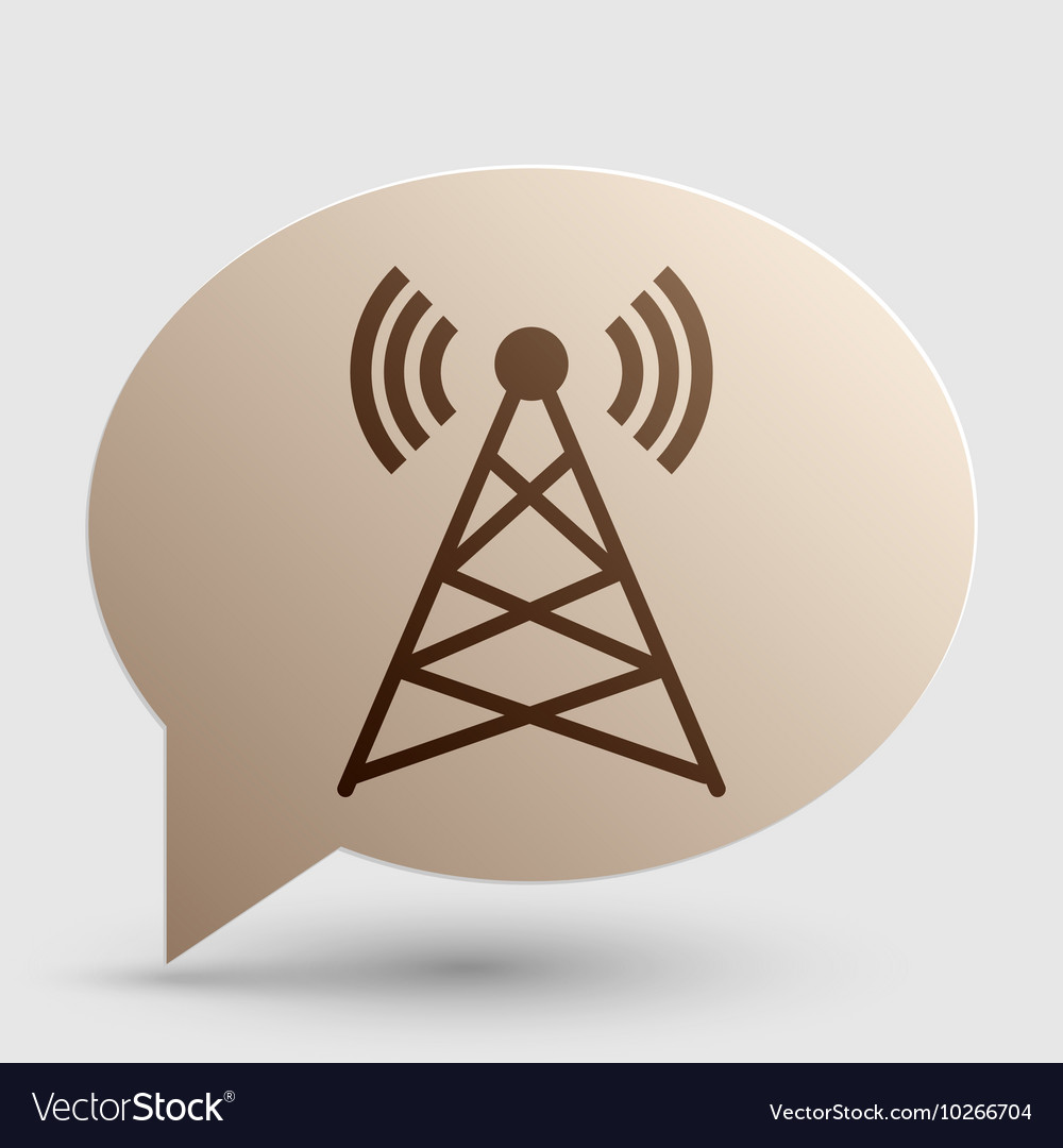 Antenna sign brown gradient icon Royalty Free Vector Image