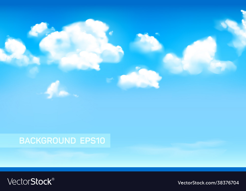 Blue sky background with fluffy or cumulus clouds