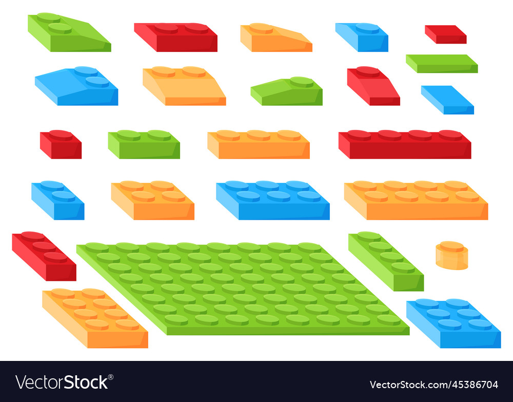 Children color designer from different blocks vector image Children color designer from different blocks