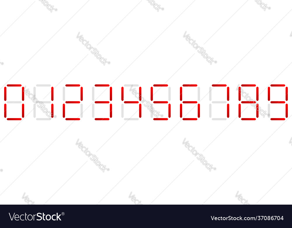 Digitale Display-Zeilennummern vector image Digitale Display-Zeilennummern