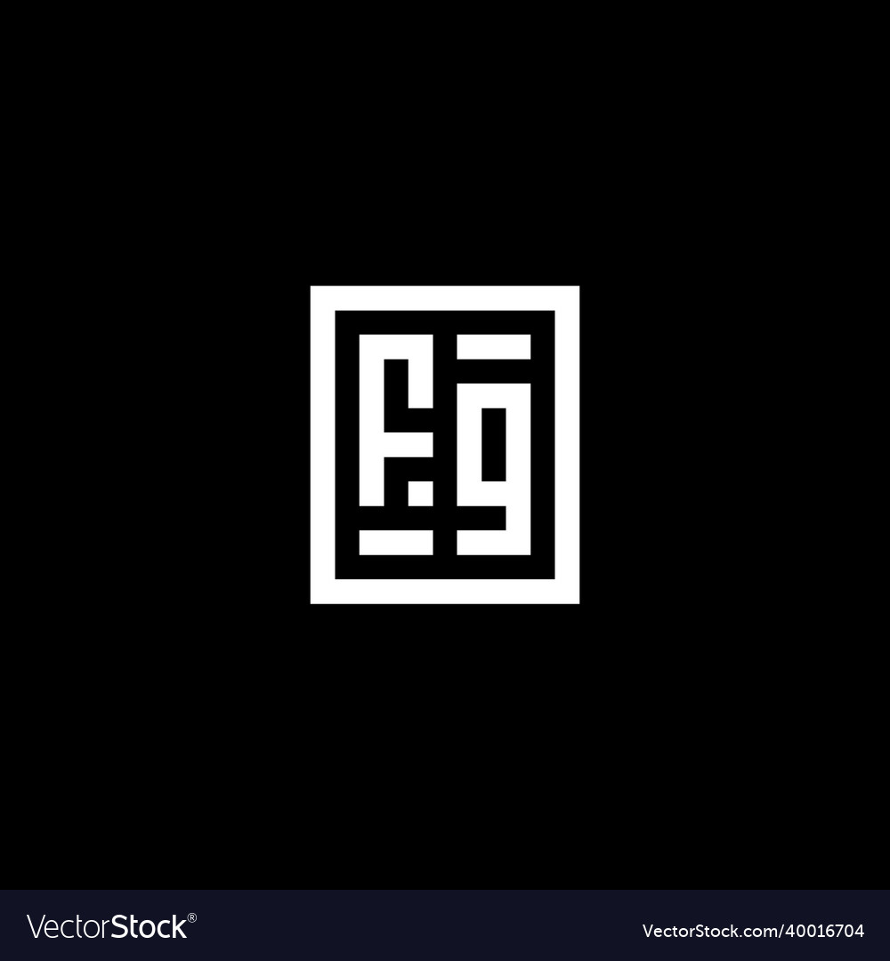 Fg initial logo with square rectangular shape