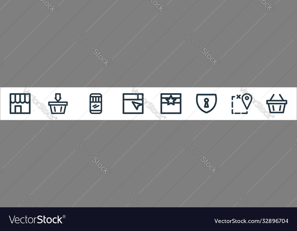 Flat ecommerce line icons linear set quality Vector Image Flat ecommerce line icons linear set quality