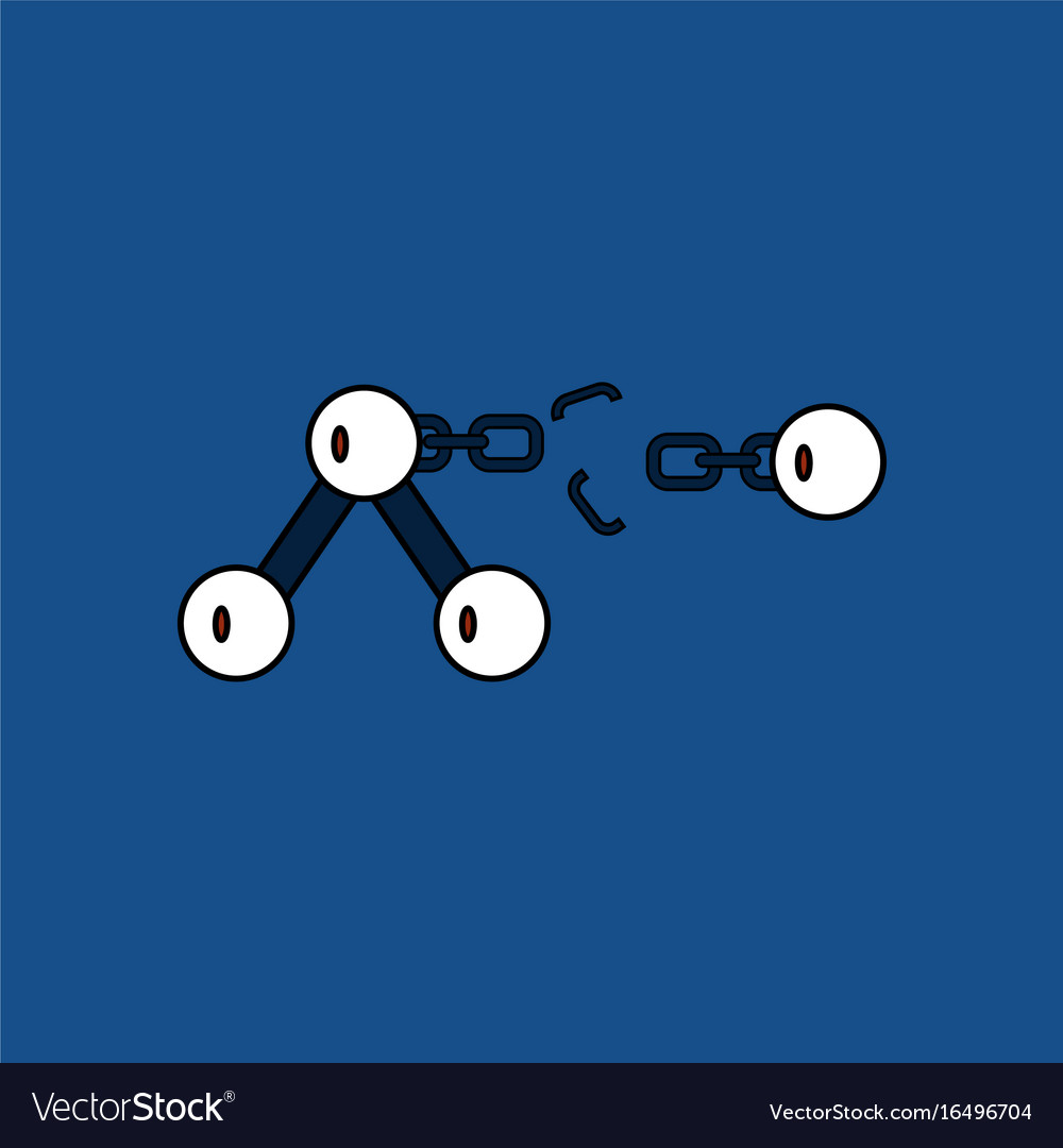 Flat icon design collection atom and broken chain
