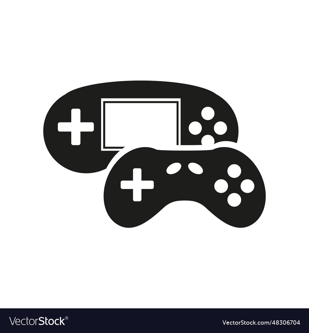 Game console and joystick simple icon vector image Game console and joystick simple icon