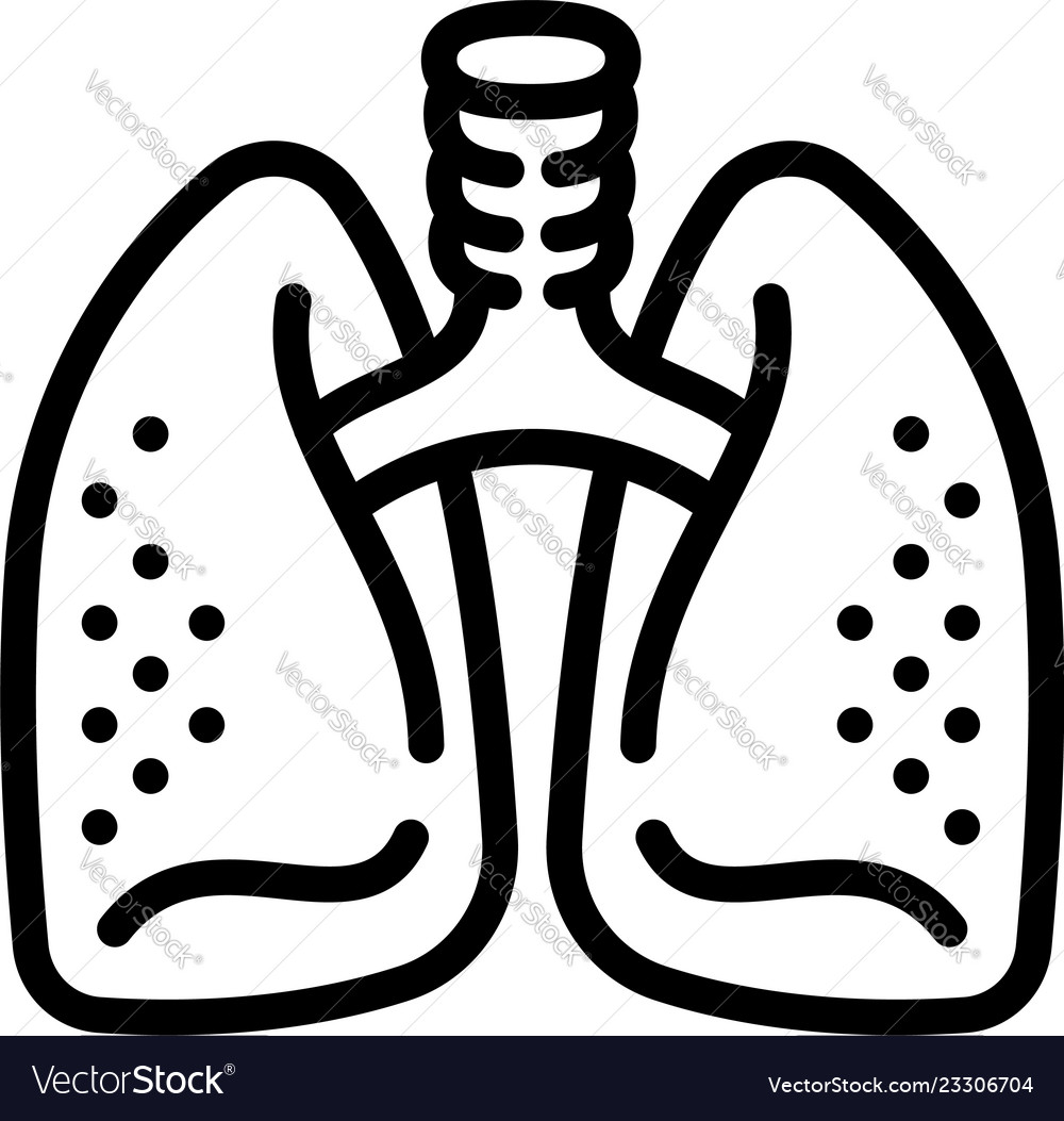 Healthy lungs icon outline style Royalty Free Vector Image