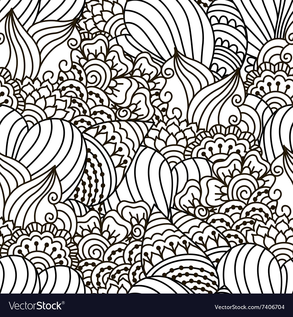 Intricate Black & White Henna Pattern