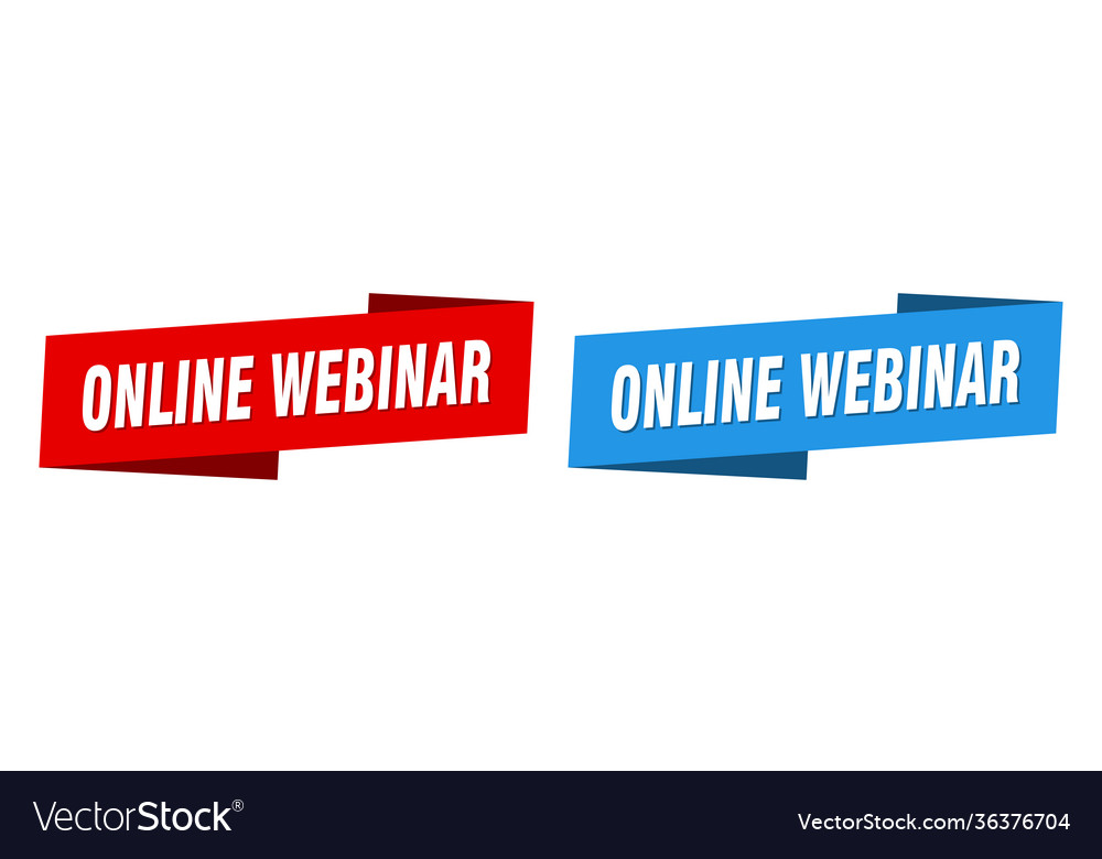 Online webinar banner ribbon label