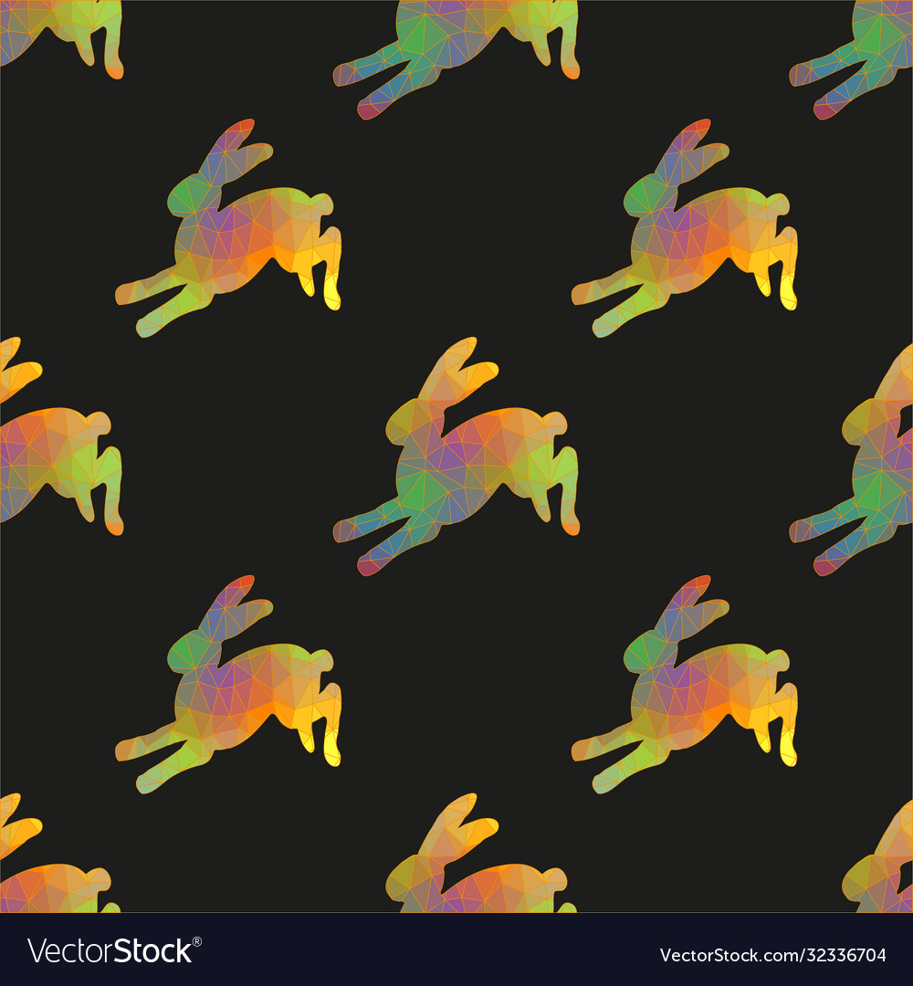 Seamless hand drawn pattern with rabbits